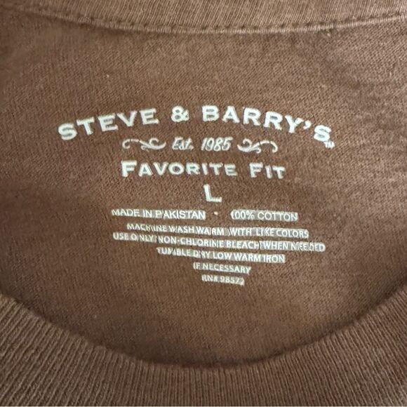 Steve & Barry's Brown and White Short Sleeve Tee Sz L - Picture 7 of 9